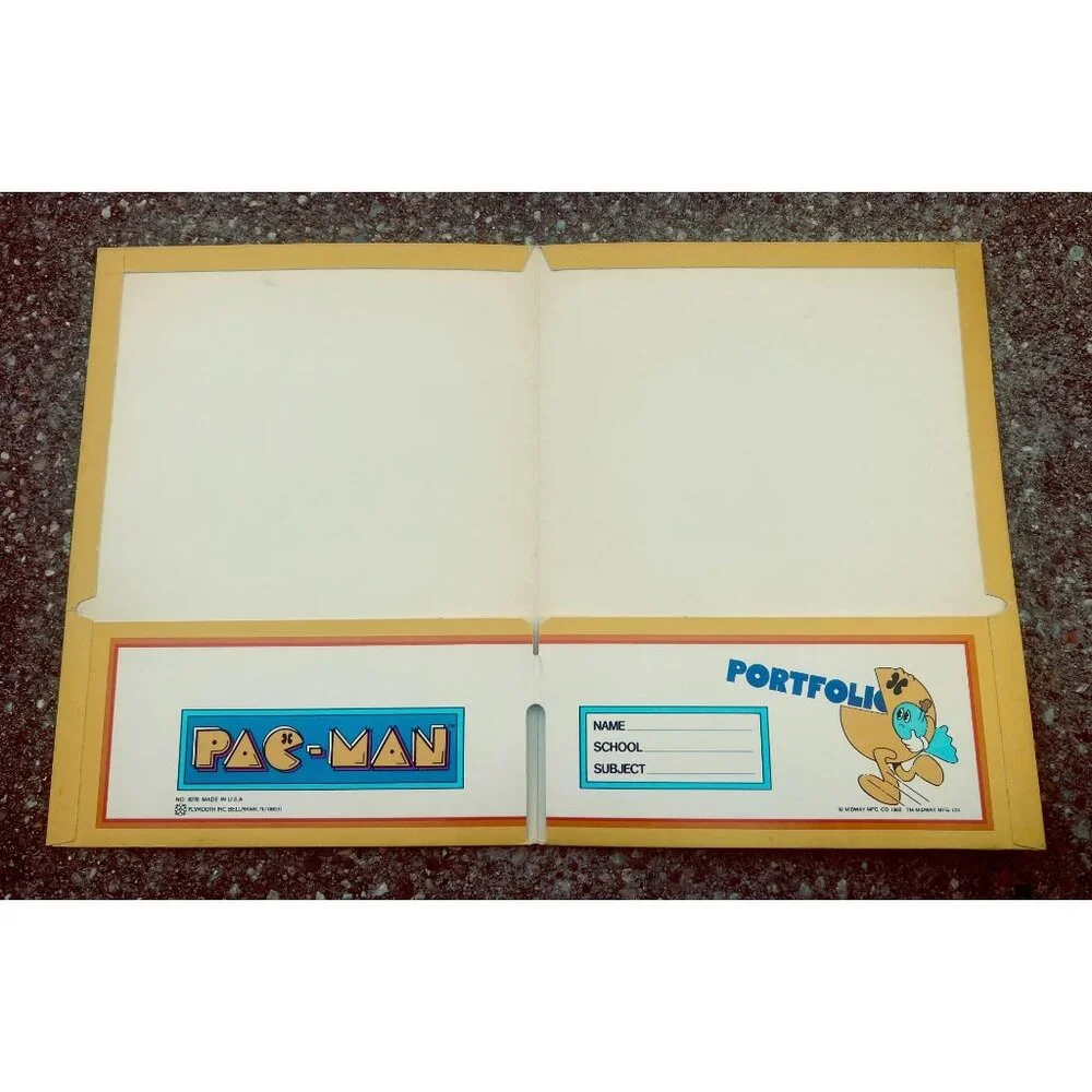 Vintage 1980 Pac-Man Portfolio Folder (Midway) Arcade School Paper Holder